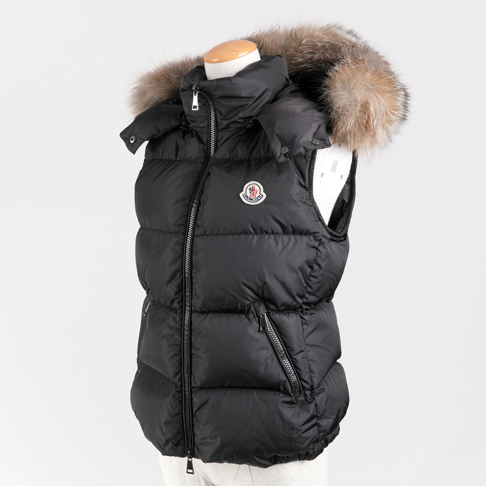モンクレール GALLINULE ファー付ダウンベスト サイズ2 ブラック