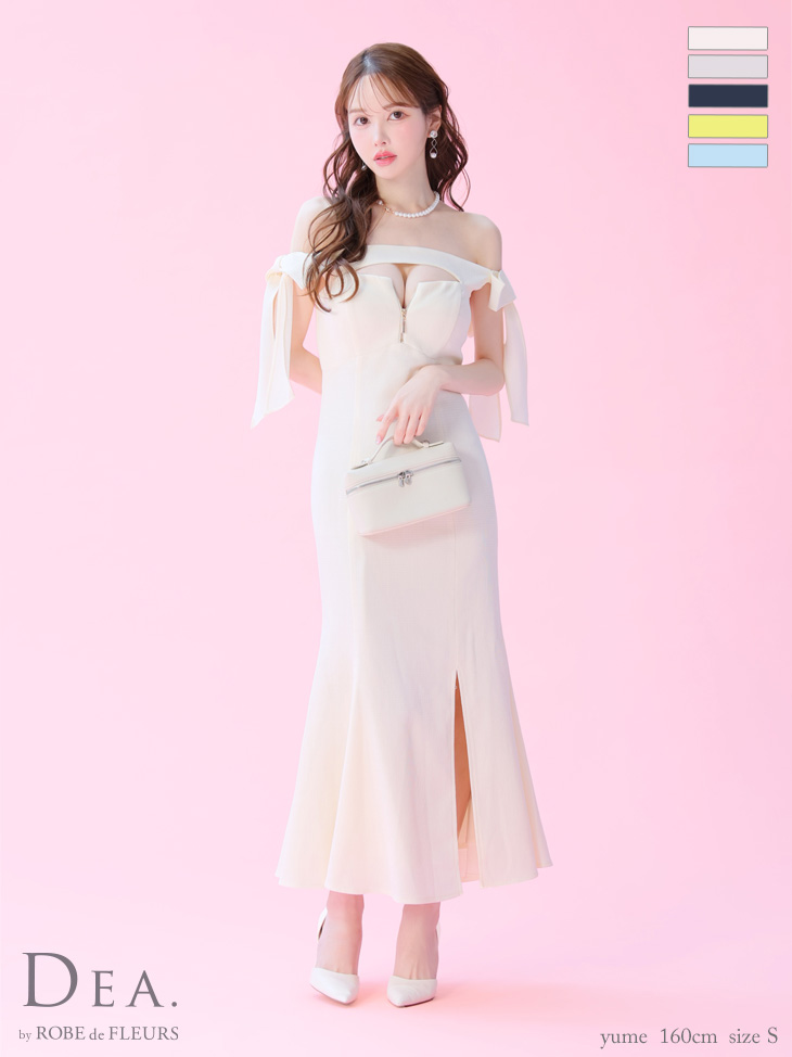 DEA.by ROBE de FLEURS/ディア】リボン オフショルダー ジップデザイン