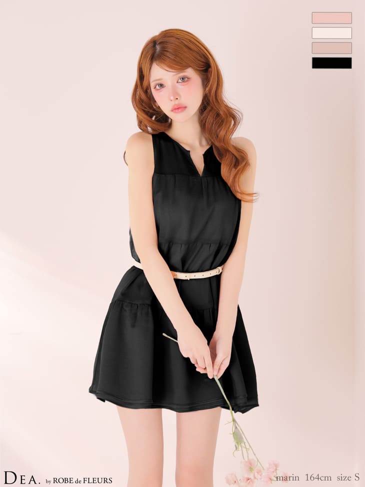 DEA.by ROBE de FLEURS/ディア】ティアード シフォン ワンカラー