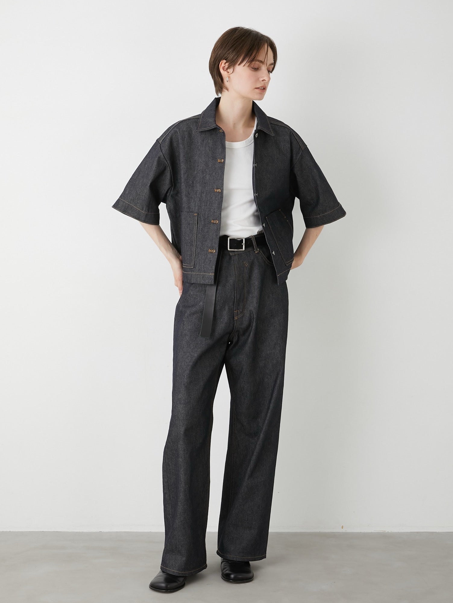 high waist straight denim pants – LA PEAU DE GEM