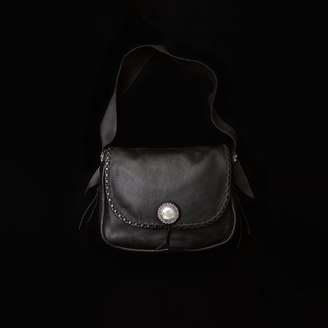 Larry SmithLEATHER STITCHED DEERSKIN BAG (LEAF SHELL) - Larry Smith