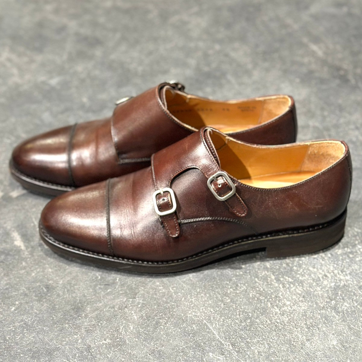 試着程度【Berwick】バーウィック 5245 ダブルモンク カーフ ダーク