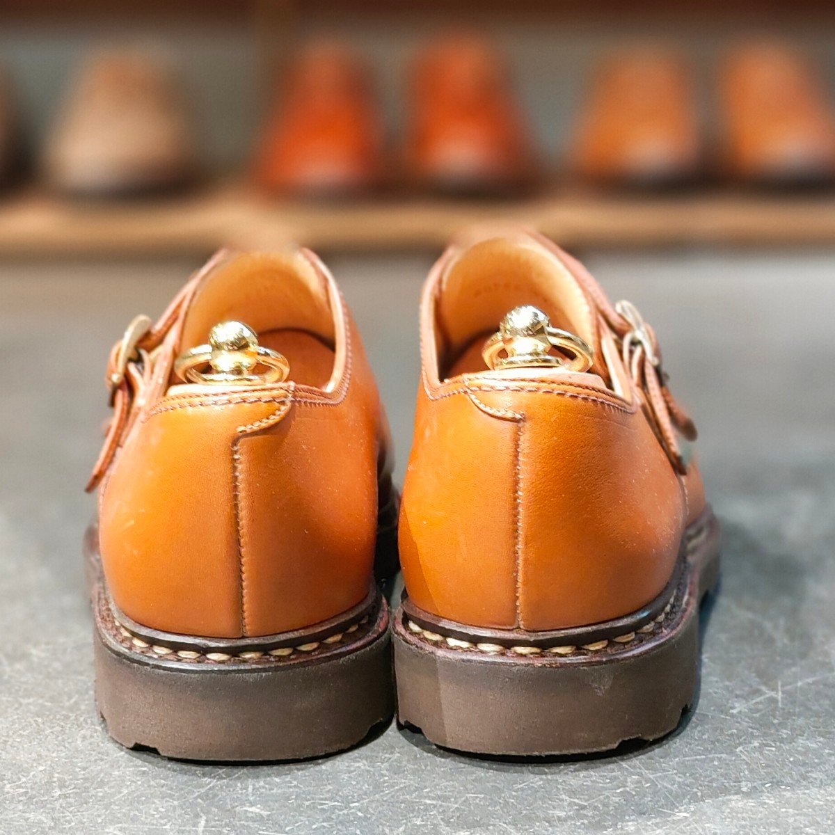 PARABOOT】パラブーツ WILLIAM ダブルモンクストラップ ブラウン