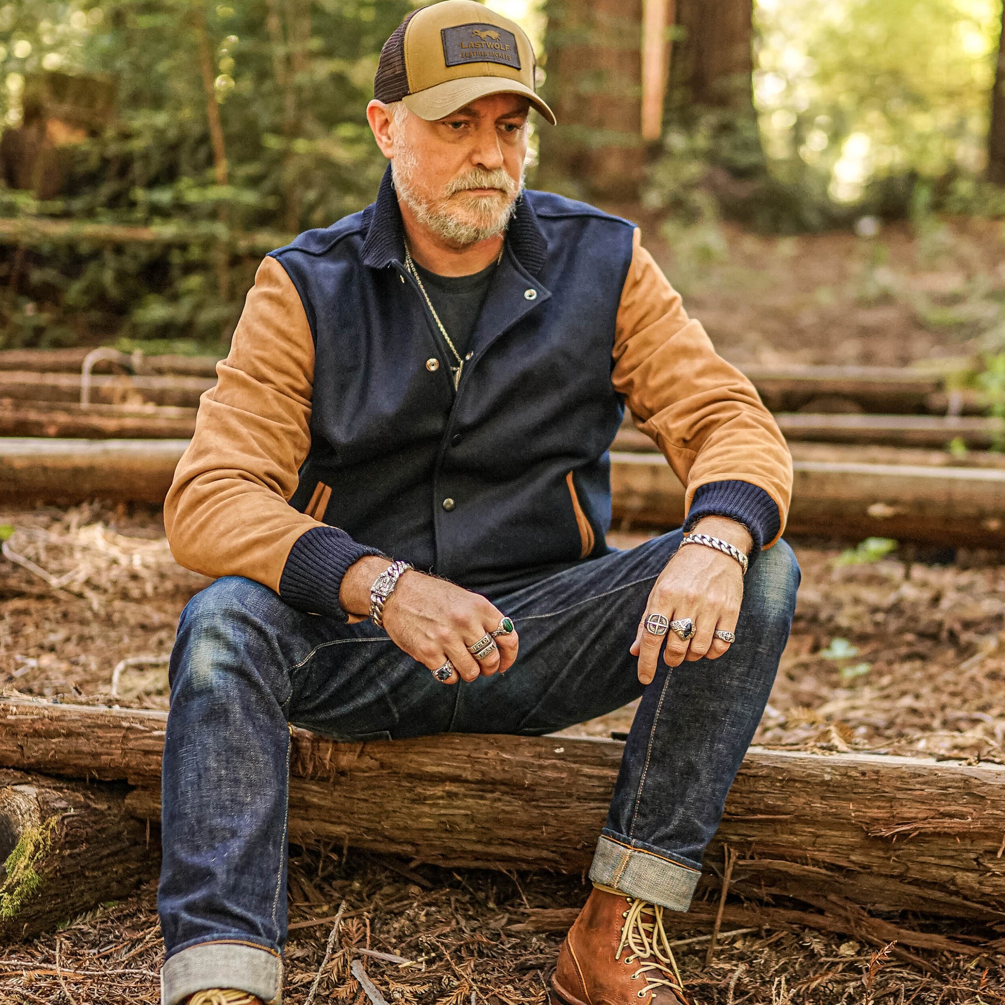 Baker Mount Varsity Jacket - Navy | Lastwolf