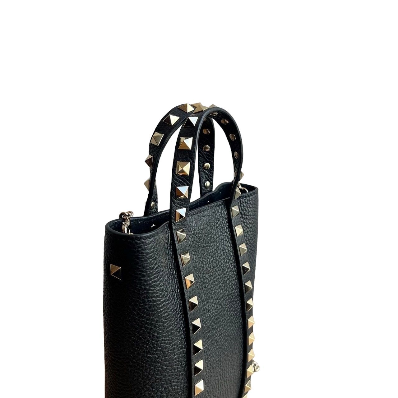 VALENTINO - ロックスタッズ グレインカーフスキン チェーンポーチ