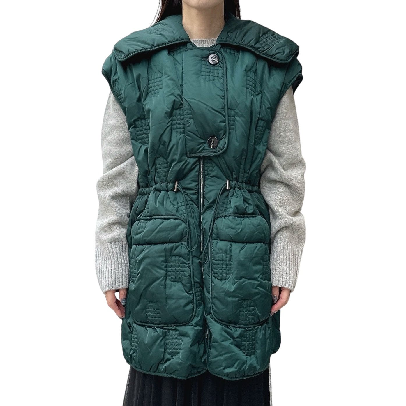 ENFOLD - CHECK-QUILT VEST / 中綿ベスト / グリーン / 24AW | LATIN EVE