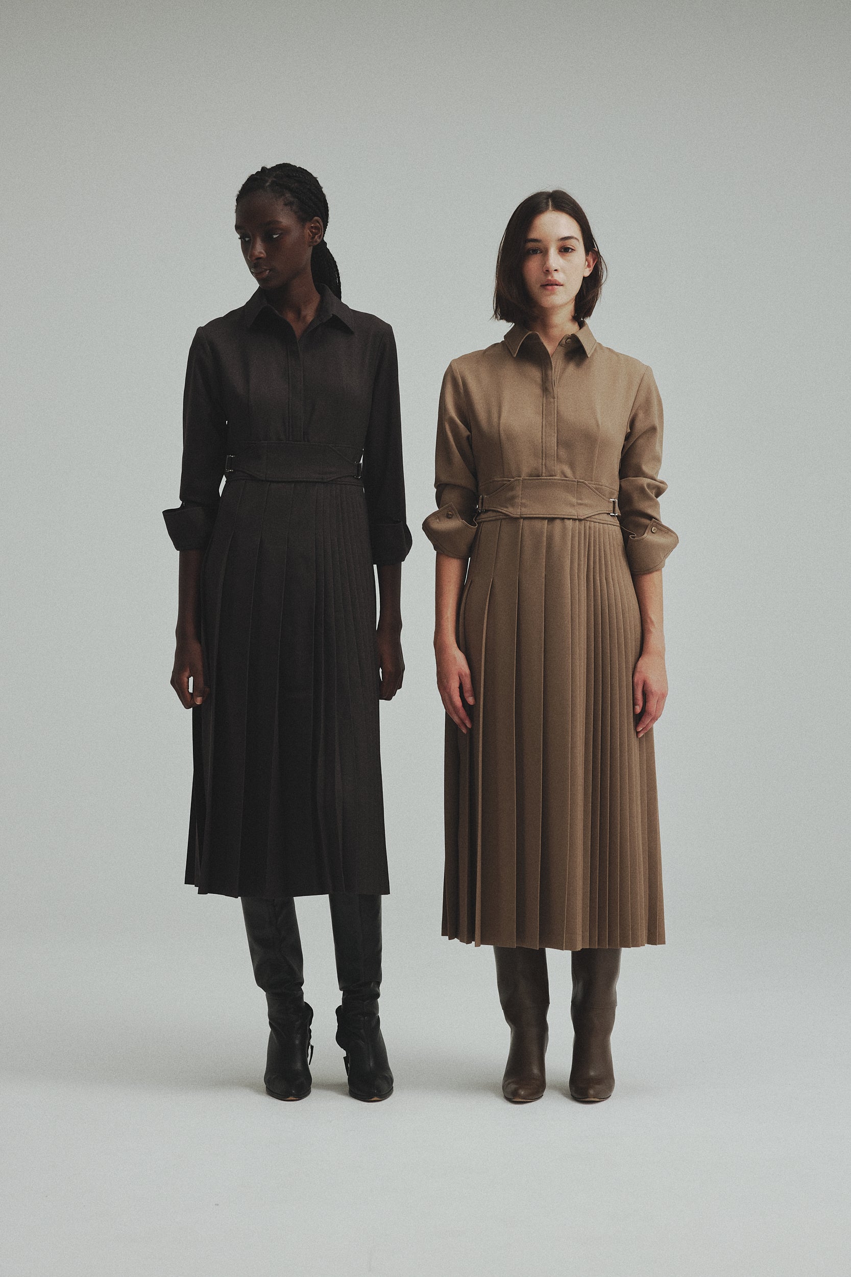 再入荷】Asymmetry pleats Dress – L'AUBE BLANC