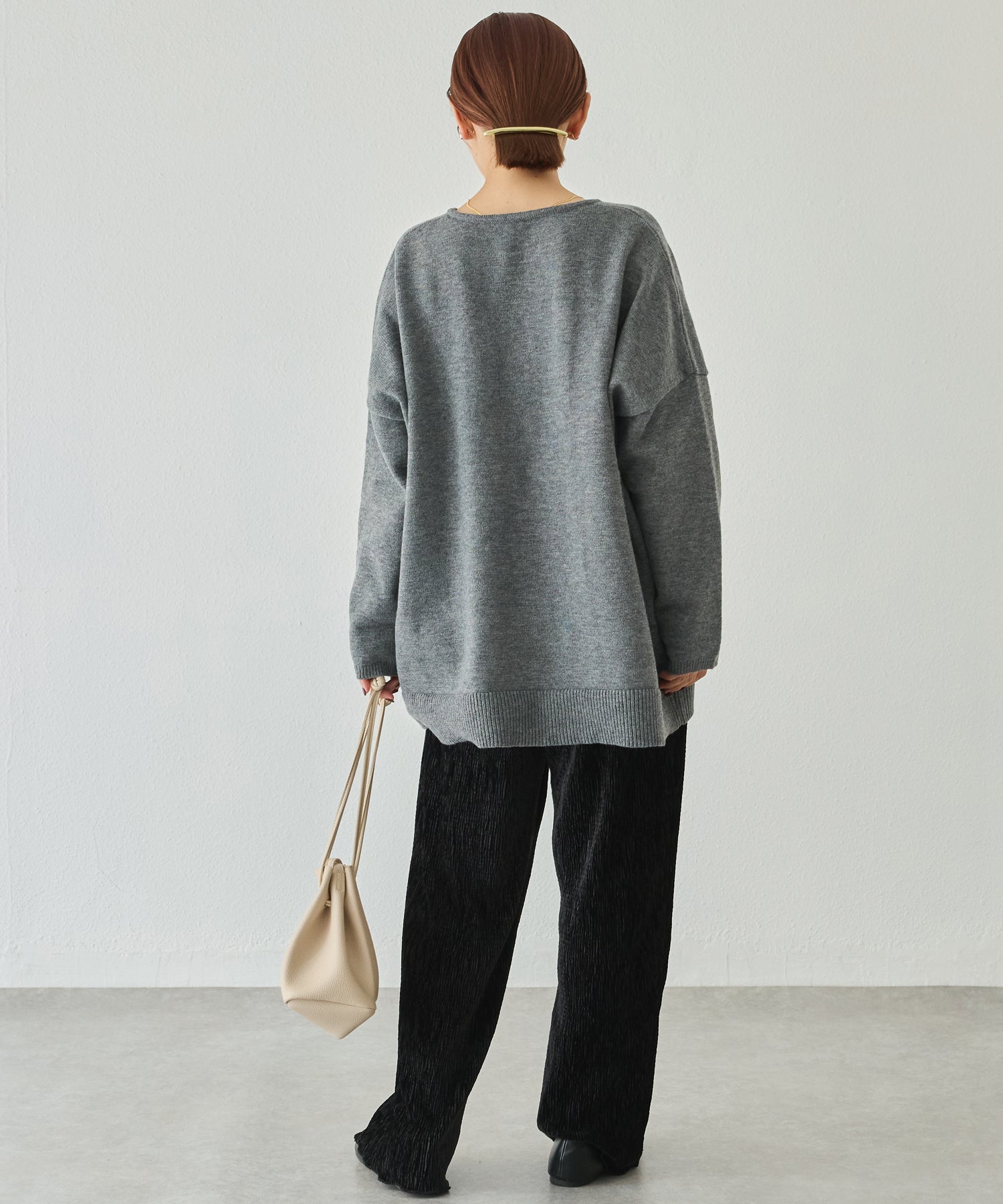 洗える】スキッパーニットプルオーバー | ラビアンジェ-⼤きいサイズの