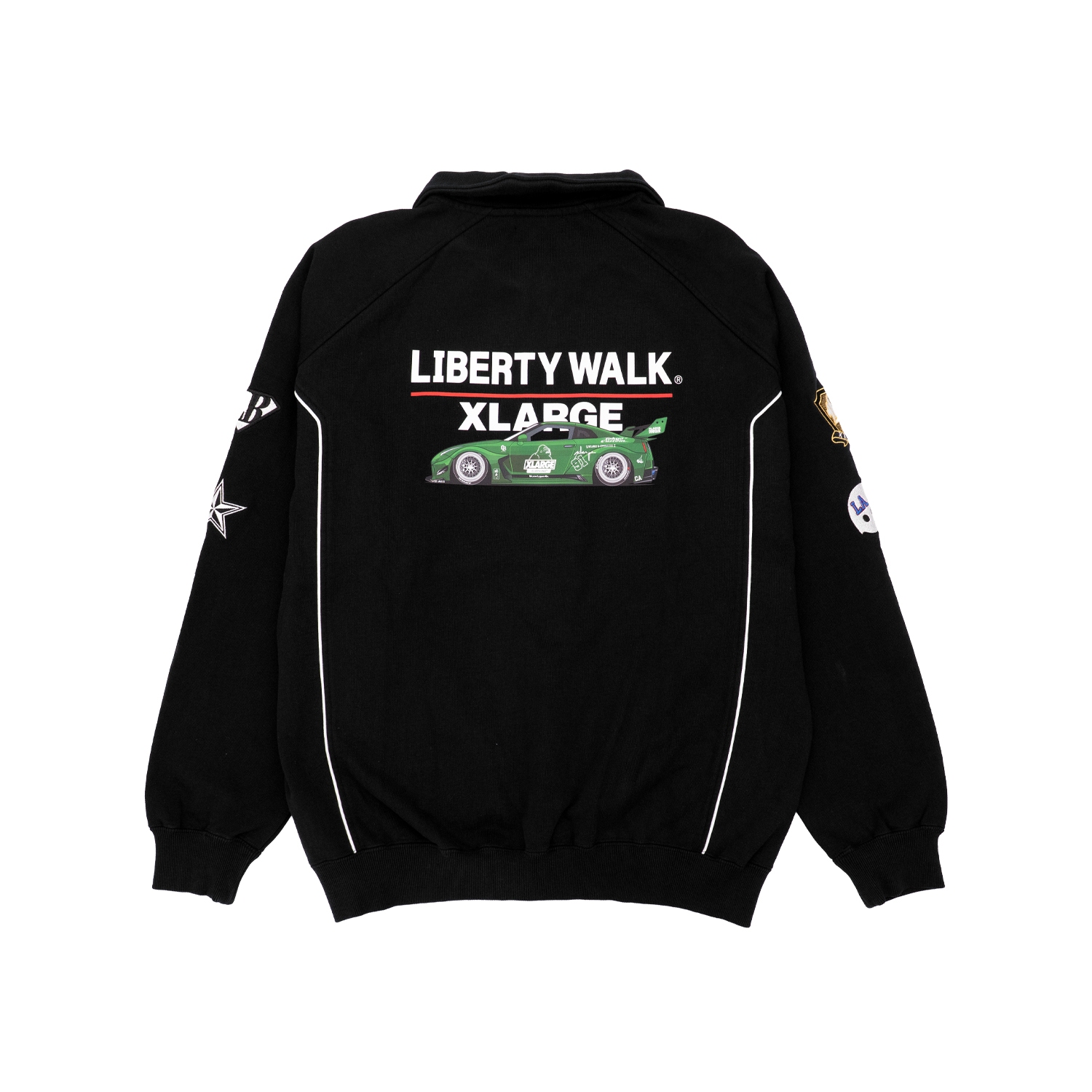 LIBERTY WALK×XLARGE HALF ZIP SWEATSHIRTS BLACK - LB-ONLINE STORE