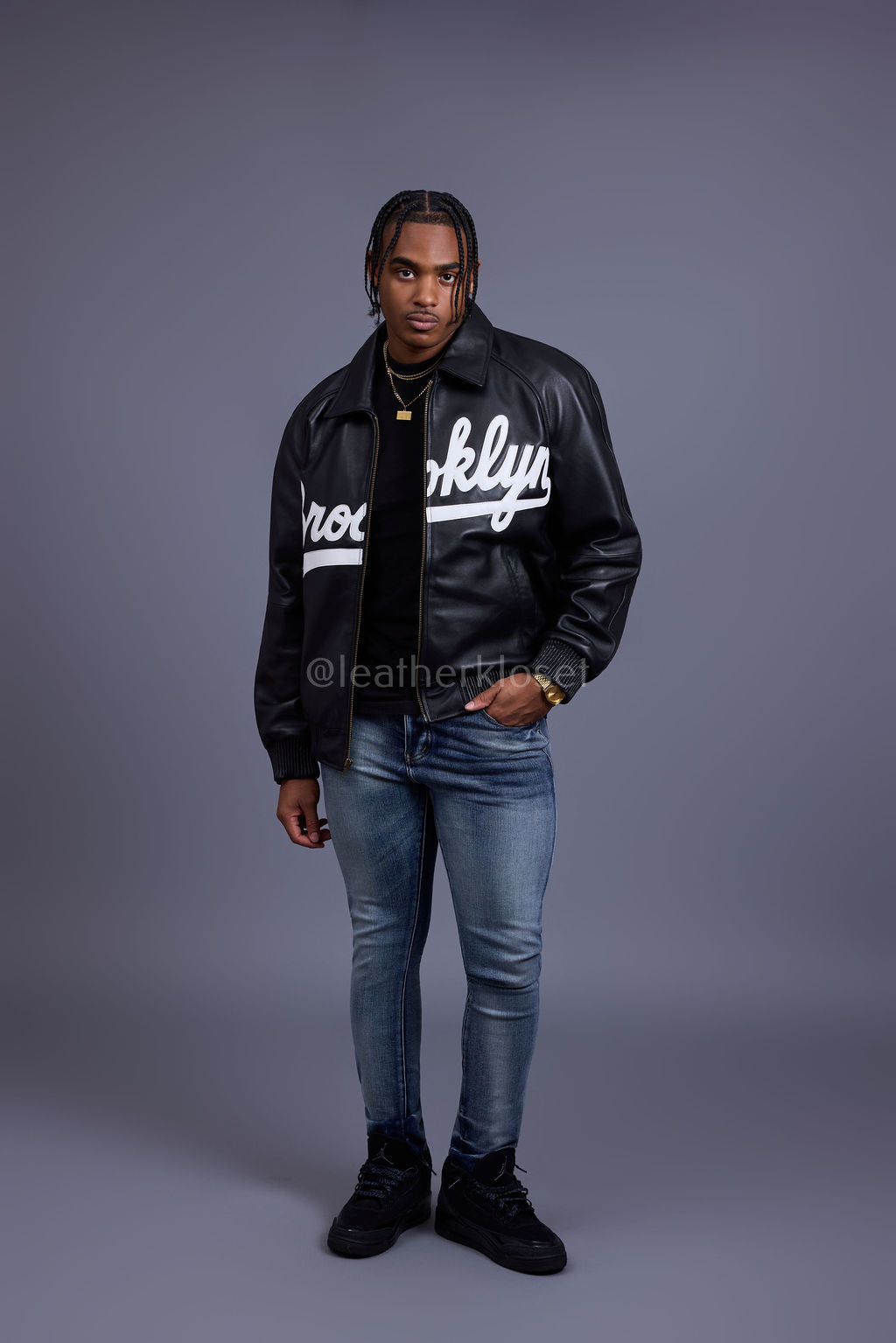 Men's 5 Borough Leather Bomber Jacket [Brooklyn] – LeatherKloset