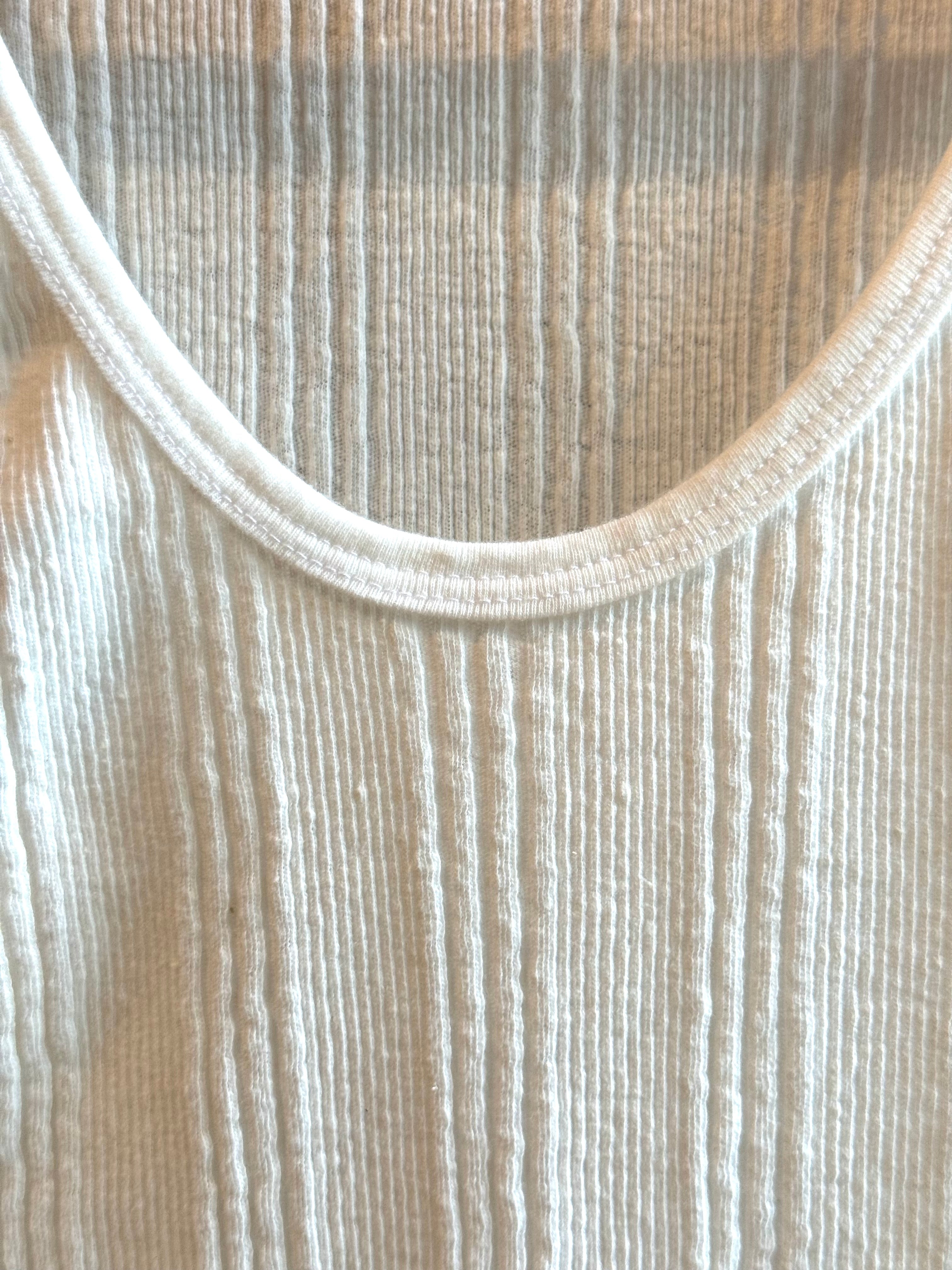 White Wakayama Japanese Drop Needle Tank Top – Left Field NYC