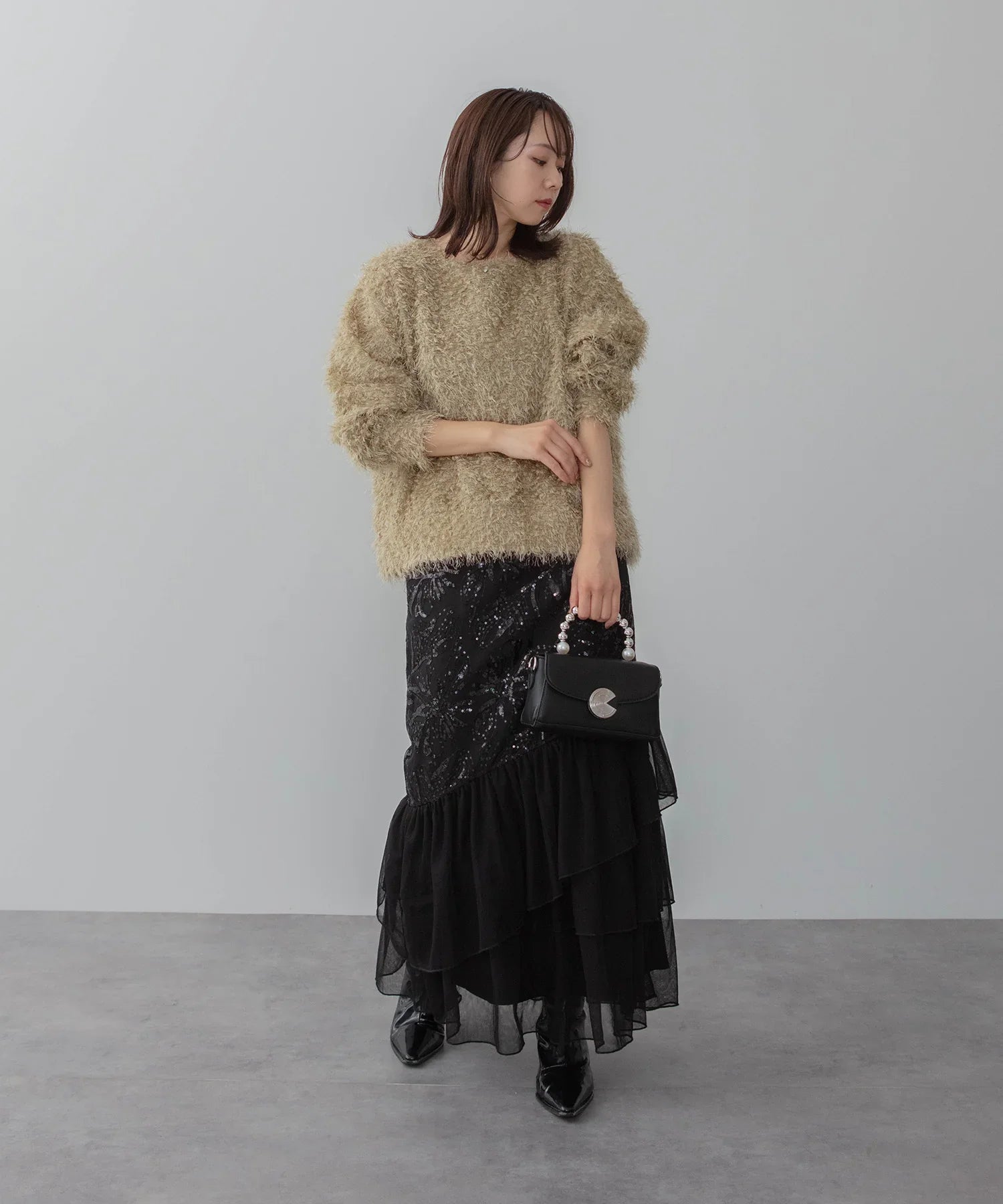 予約販売】フラワースパンコールチュールフリルスリーブIライン