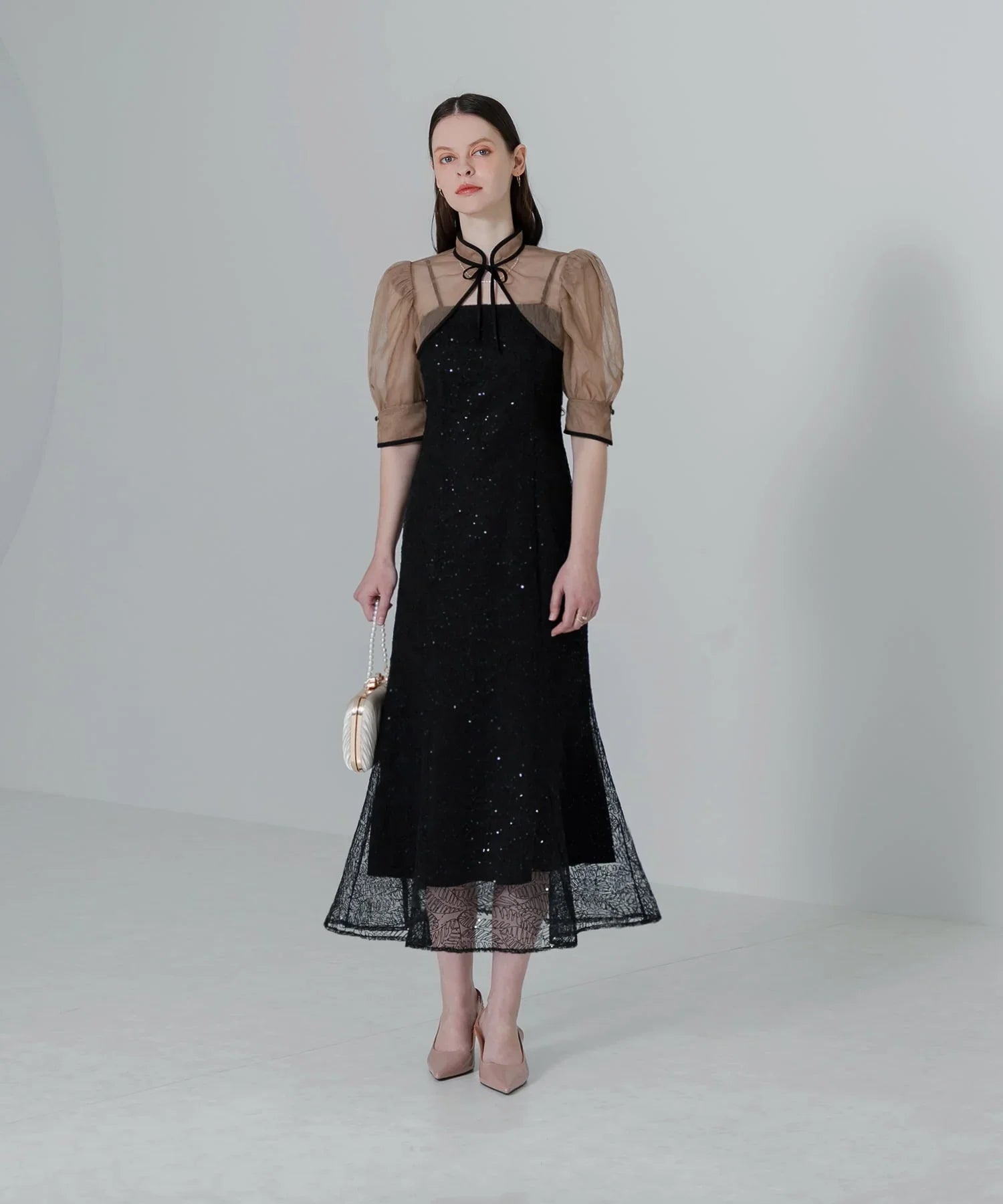 当日発送】スパンコールボタニカルマーメイドボレロ2WAYドレス