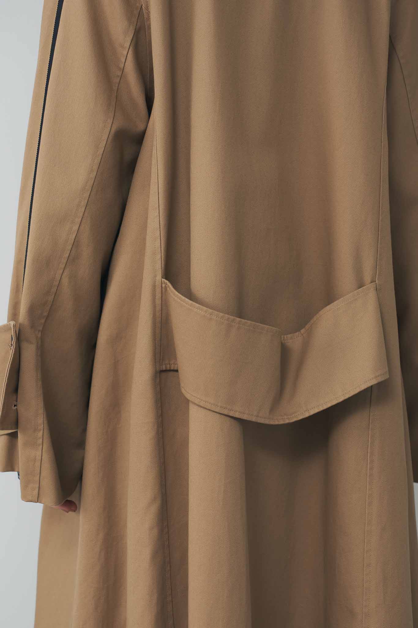 配色パイピングノーカラーコート