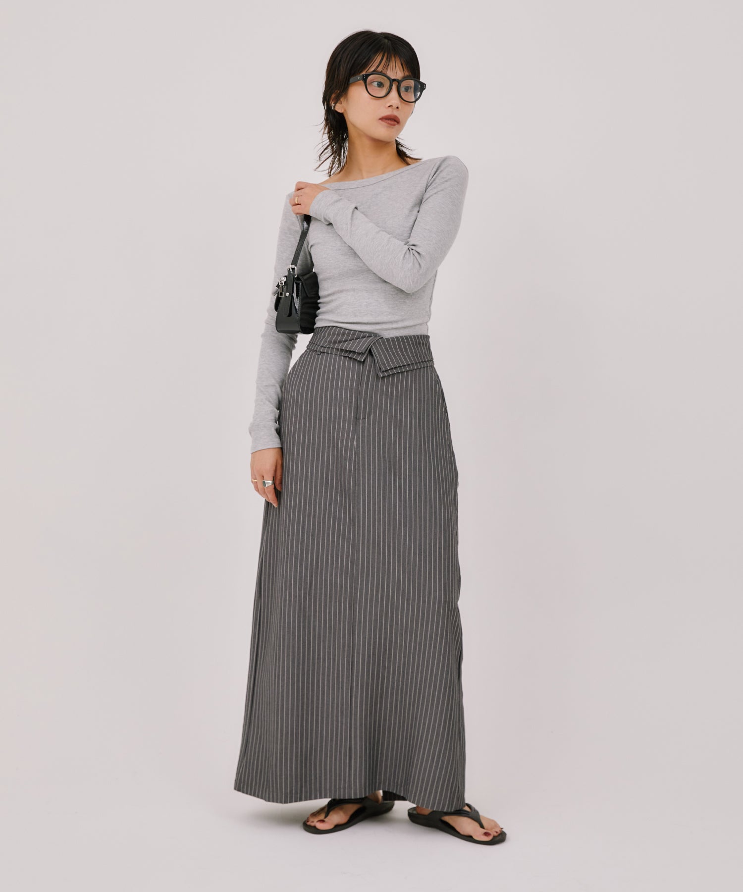 フラップストライプスカート