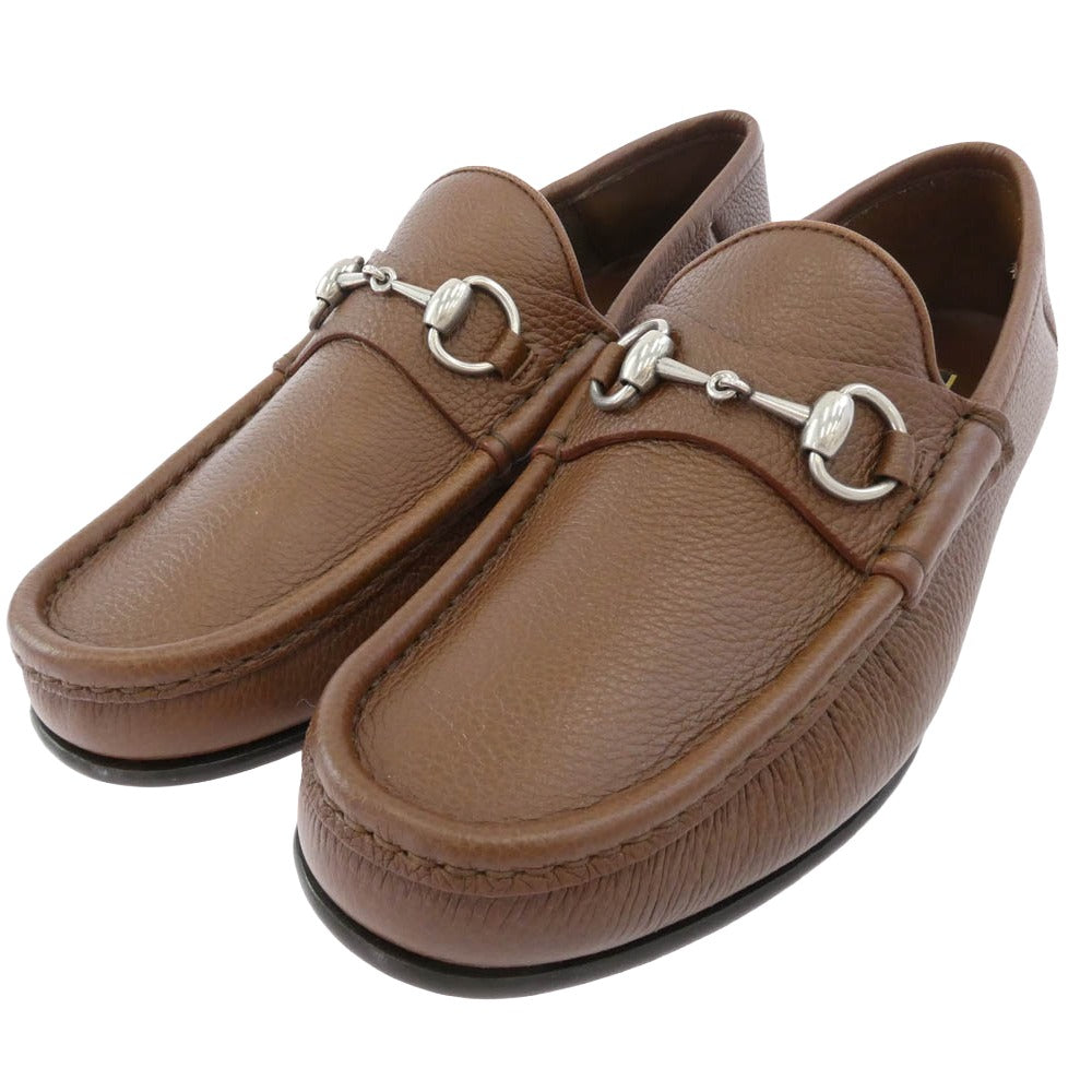 GUCCI グッチ 6067 スクエアトゥ シェリーライン レザー ローファー