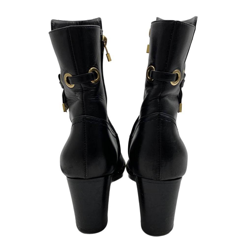 LOUIS VUITTON ルイ・ヴィトン レザー サイドジップ ヒールブーツ