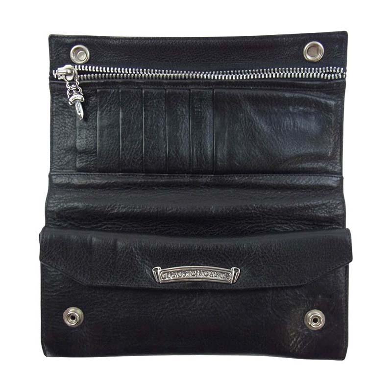 クロムハーツ （原本無）グリーシー LONG WALLE レザー ロング