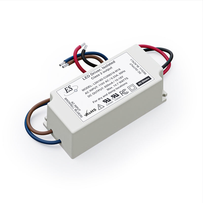 ES LD018D-CU08218-M18 Constant Current LED Driver, 820mA