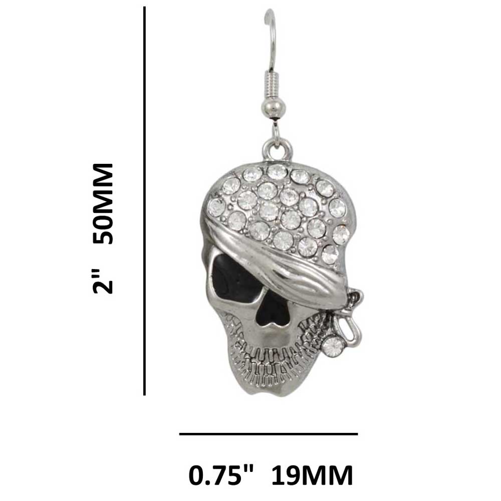 Crystal Bandaged Pirate Skull Pierced Earring | Lilylin Designs