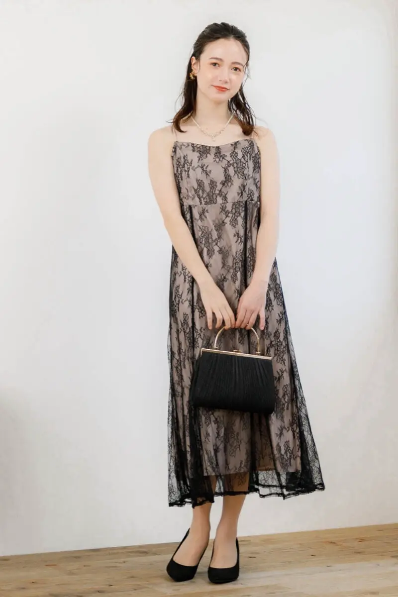 ベージュのレイヤードチュールドレス | Dorry doll | M | 結婚式