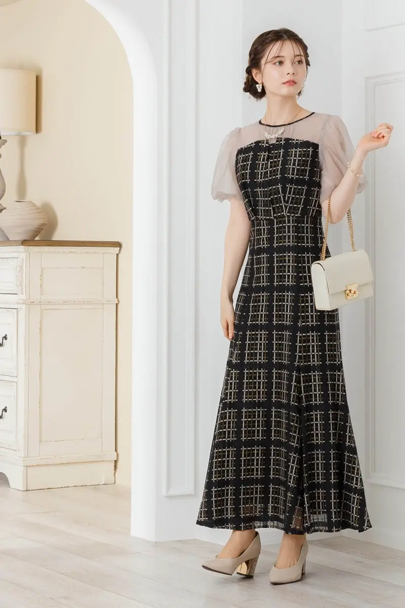 ブラックのツイードマーメイドドレス | Dorry doll | M | 結婚式