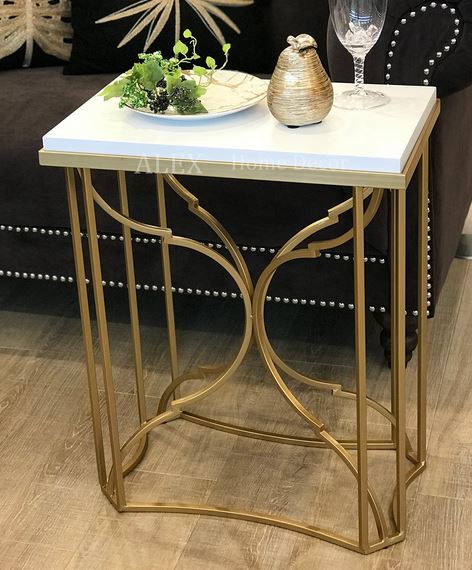 輸入家具 コンソール サイドテーブル 花台 アイアン メタル ゴールド