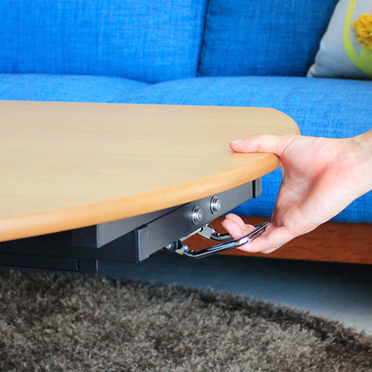 テーブル 高さ調整 幅120cm センターテーブル 昇降式 デスク 天板 伸長