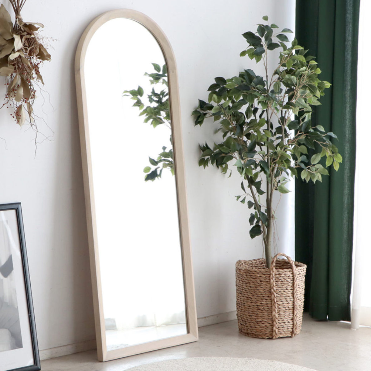 スタンドミラー 全身 60×160cm アーチ型 シロカ スタイルミラー