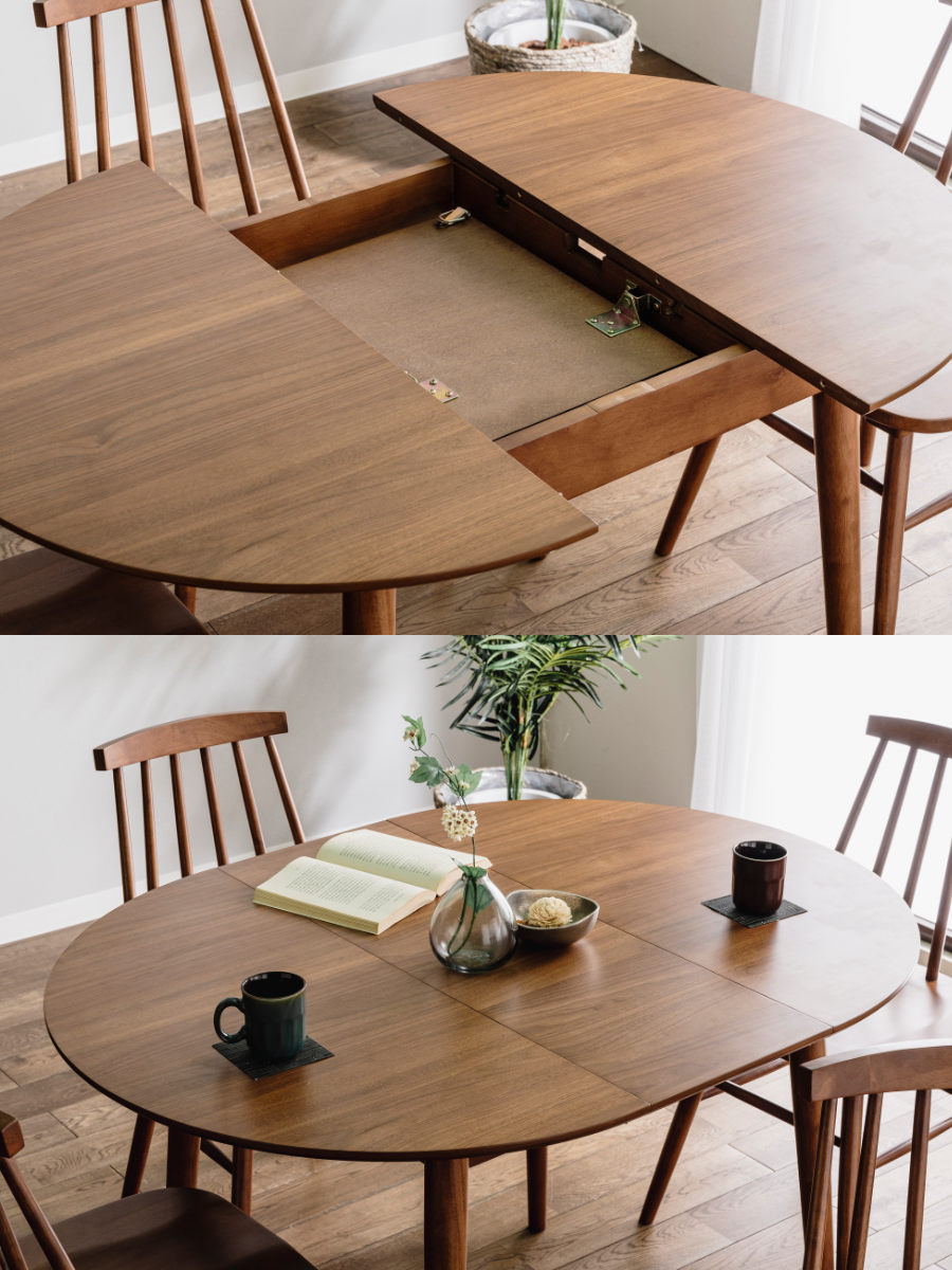 ダイニングテーブル 丸テーブル 4人掛け 伸縮 木製 幅90cm – ハウジー