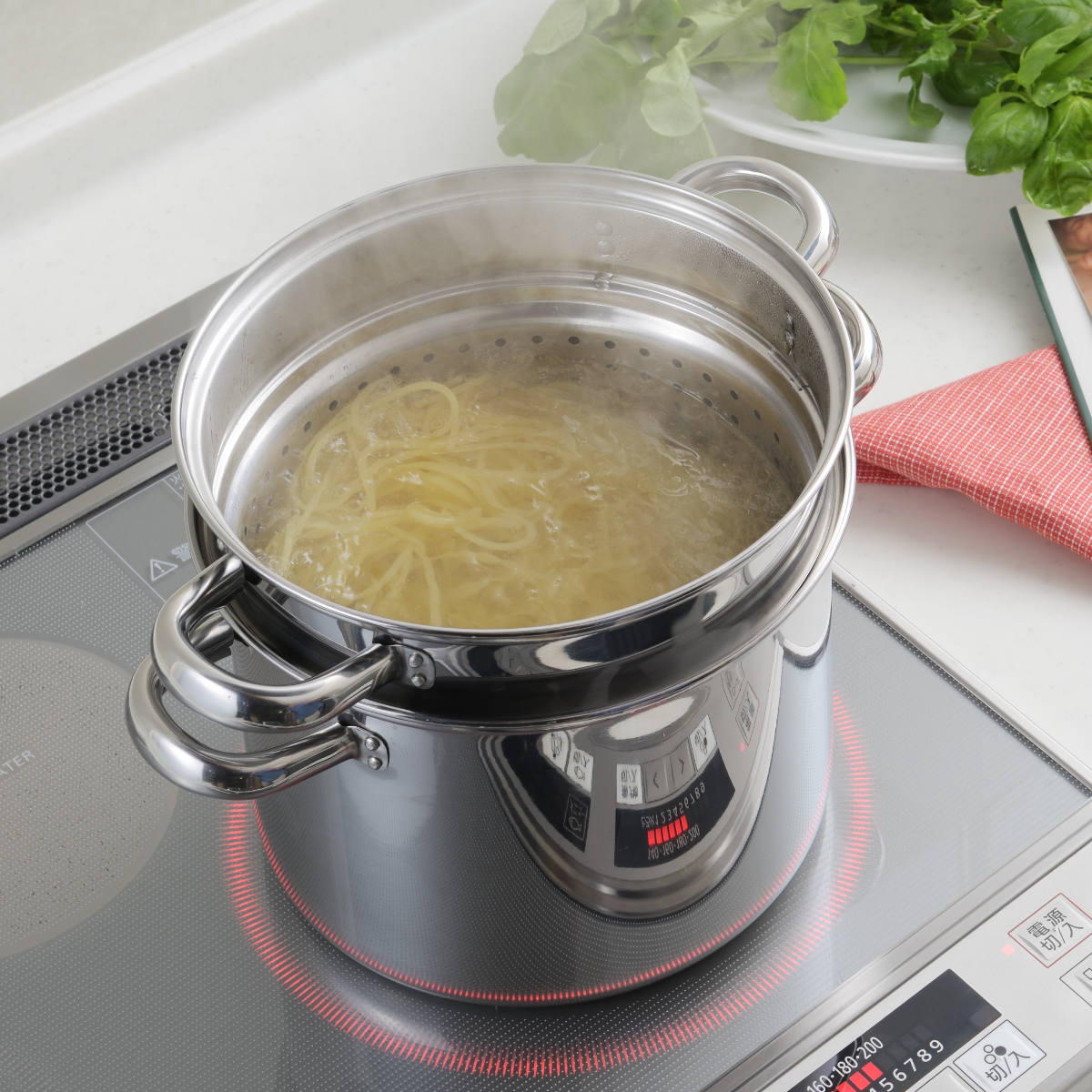 パスタポット 20cm IH対応 ガラス蓋付き トスカーナ （ ガス火対応