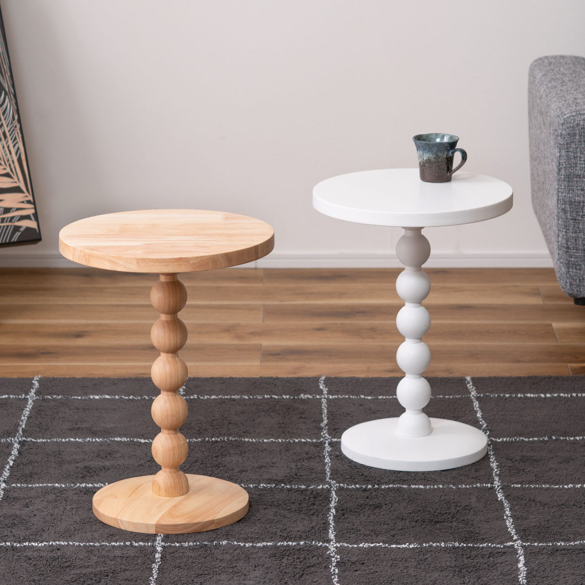 サイドテーブル 丸 北欧 木製 高さ47.5cm （ ナイトテーブル コーヒー