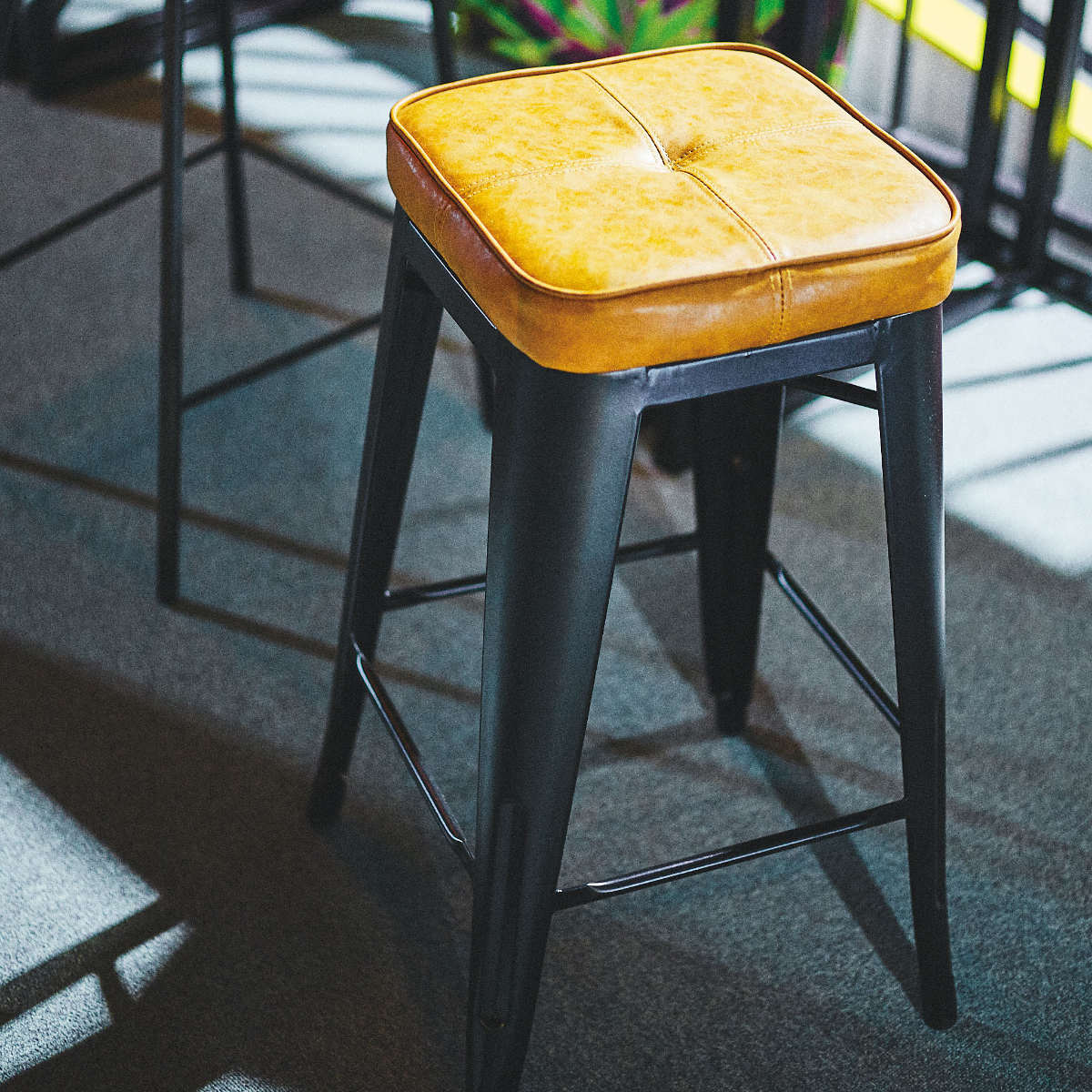 ハイスツール 同色2脚セット 座面高70cm クッションチェア