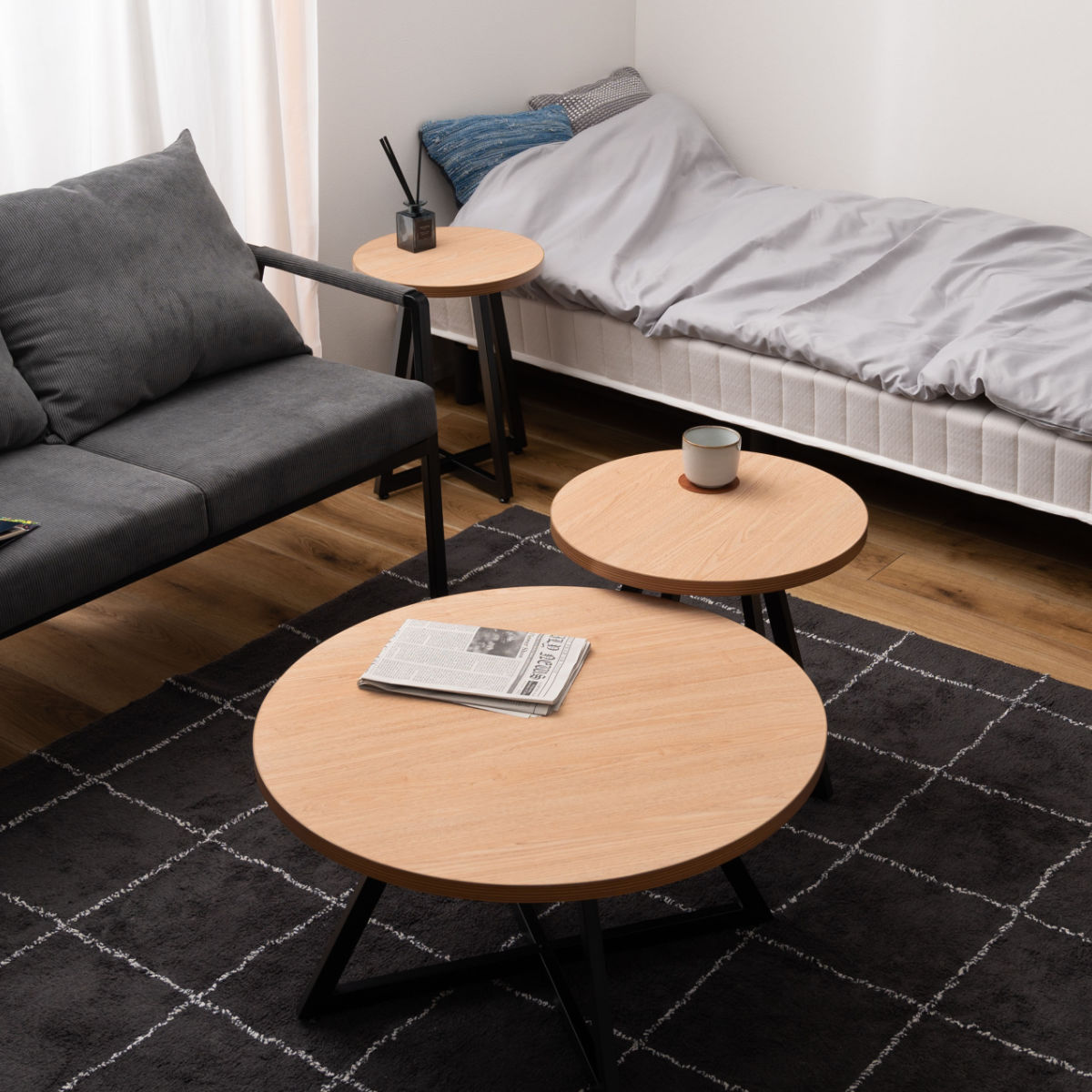 センターテーブル 円型 直径75cm Lサイズ ラウンドテーブルL