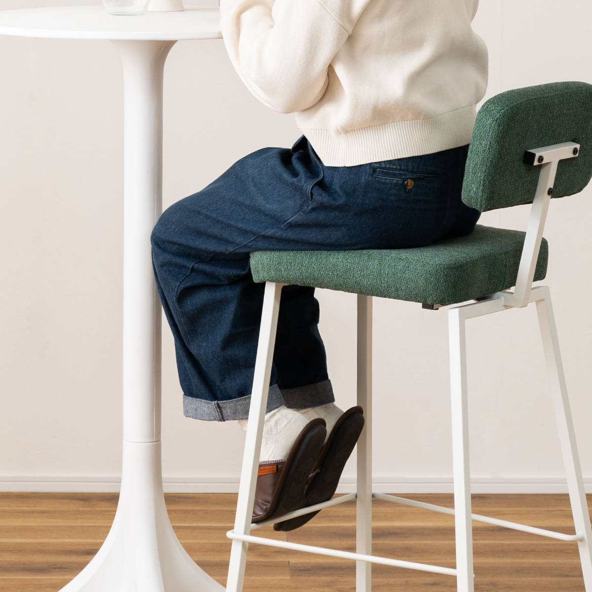 カウンターチェア 同色2脚セット 座面高77.5cm ハイチェア