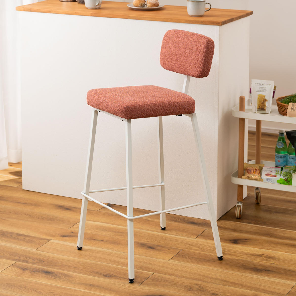 カウンターチェア 同色2脚セット 座面高77.5cm ハイチェア