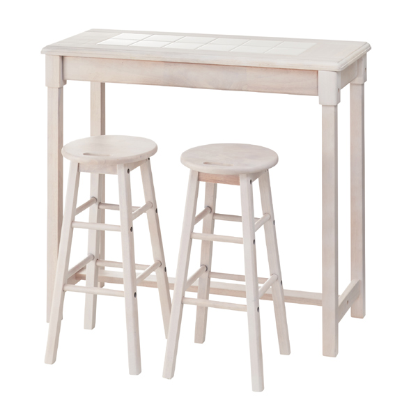 カウンターテーブル スツール 2脚セット タイルトップ フレンチ