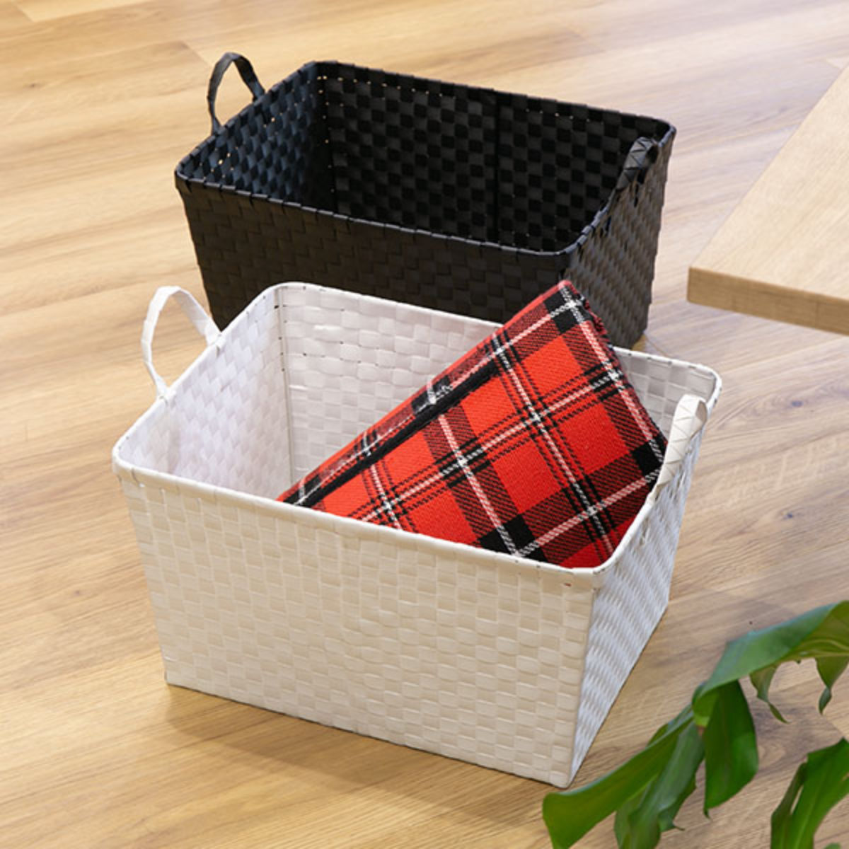 バスケット PPバスケット 幅47×奥行36×高さ25cm ランドリーバスケット