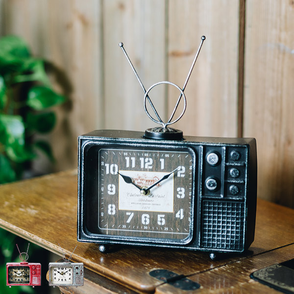 dショッピング |置き時計 ヴィンテージモチーフクロック television