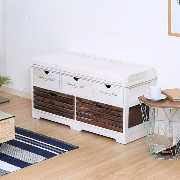 dショッピング |ベンチ 幅90cm 収納 アンティーク調 木製 桐 チェスト