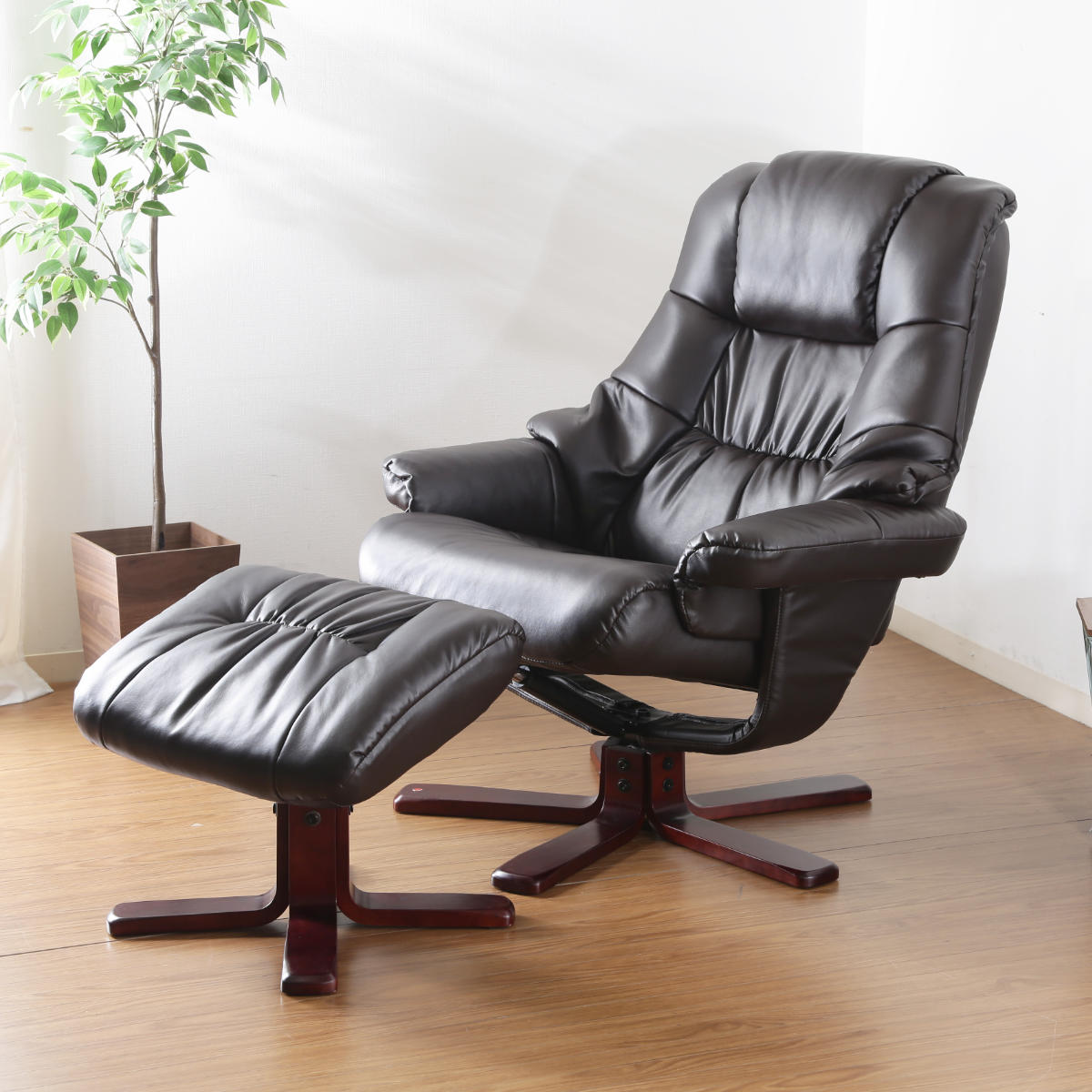 パーソナルチェア リクライニング オットマン付 座面高48～52cm