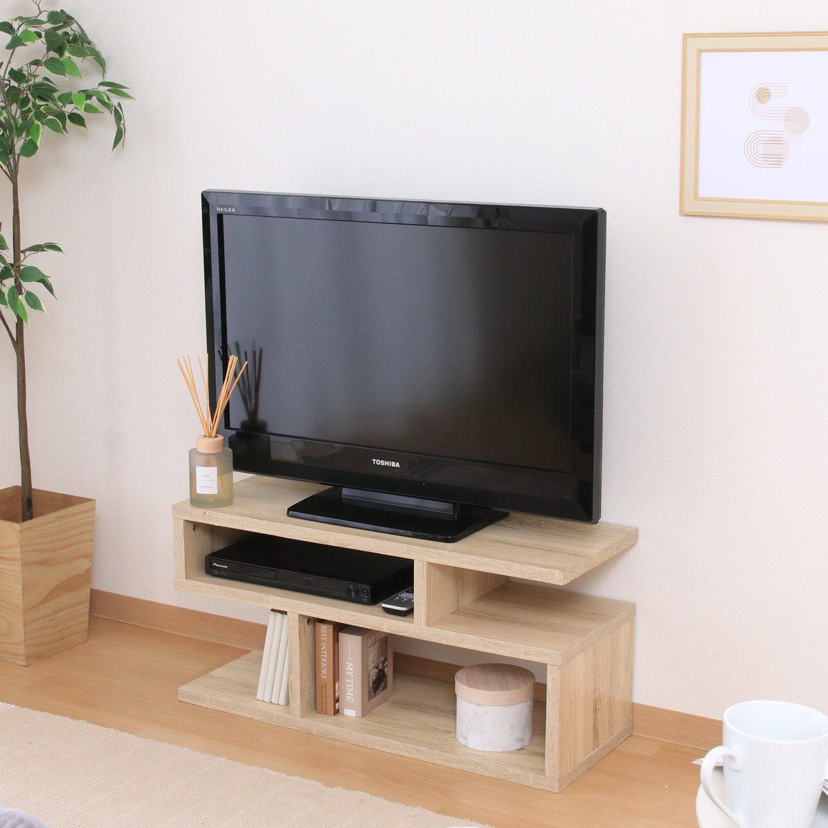 木製 ハンドメイド オーダー ロの字 棚 シェルフ ラック テレビボード