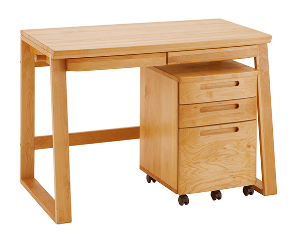 学習机 ワゴン 2点セット 天然木 アルダー材 オイル仕上 幅105cm （ 開