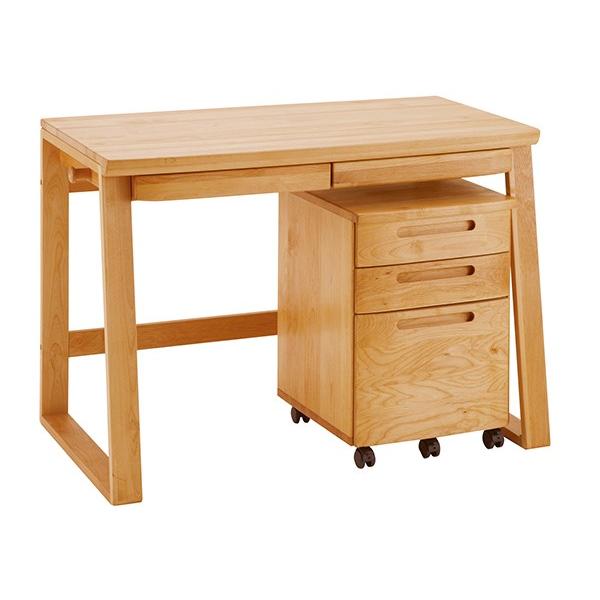 学習机 ワゴン 2点セット 天然木 アルダー材 オイル仕上 幅105cm （ 開