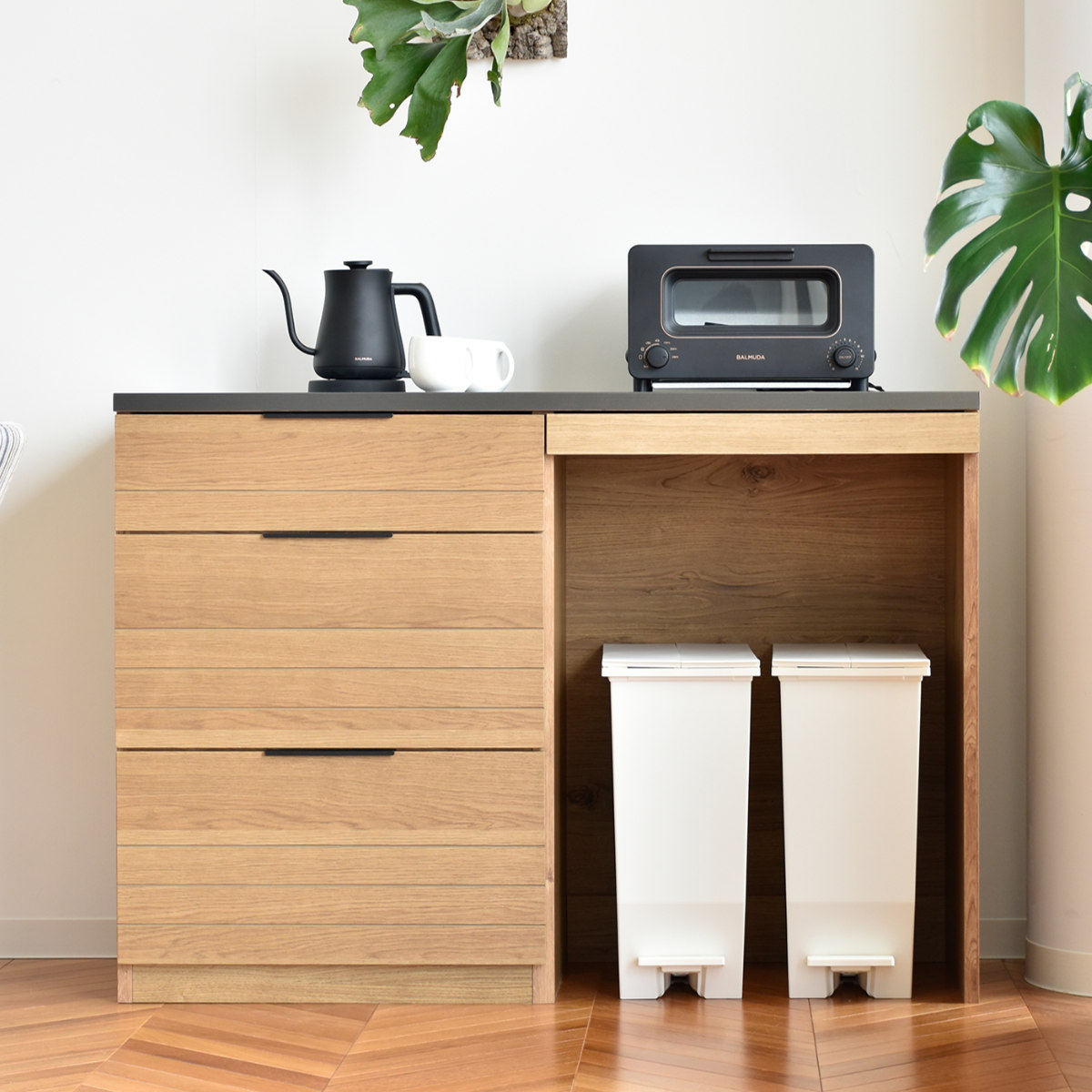 キッチンカウンター ダストタイプ 幅120cm エテル 鋼板天板 日本製