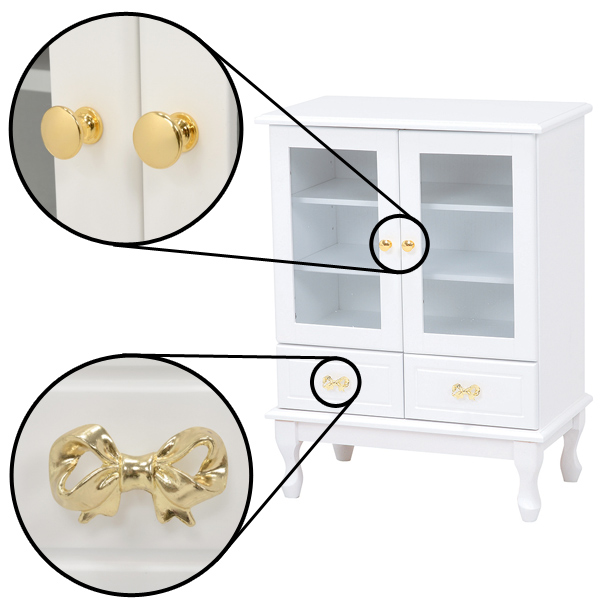 dショッピング |キャビネット ガラス扉 姫系 ロマンチック リボン型