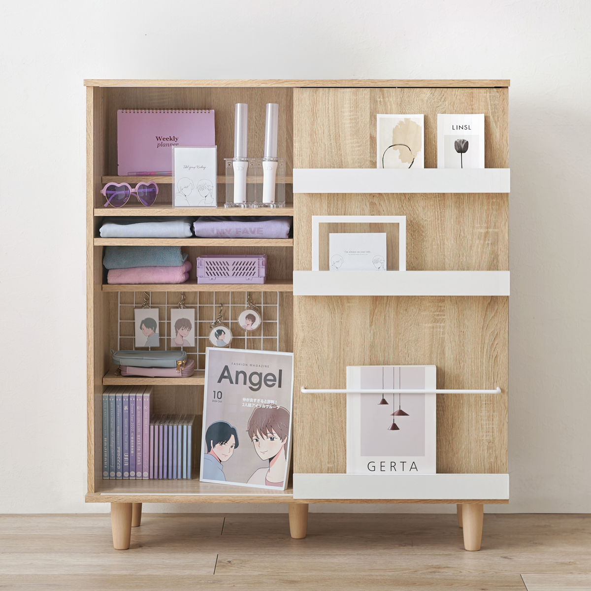 本棚 幅90.5cm コミック約400冊収納 スライドラック 可動棚 （ ブック