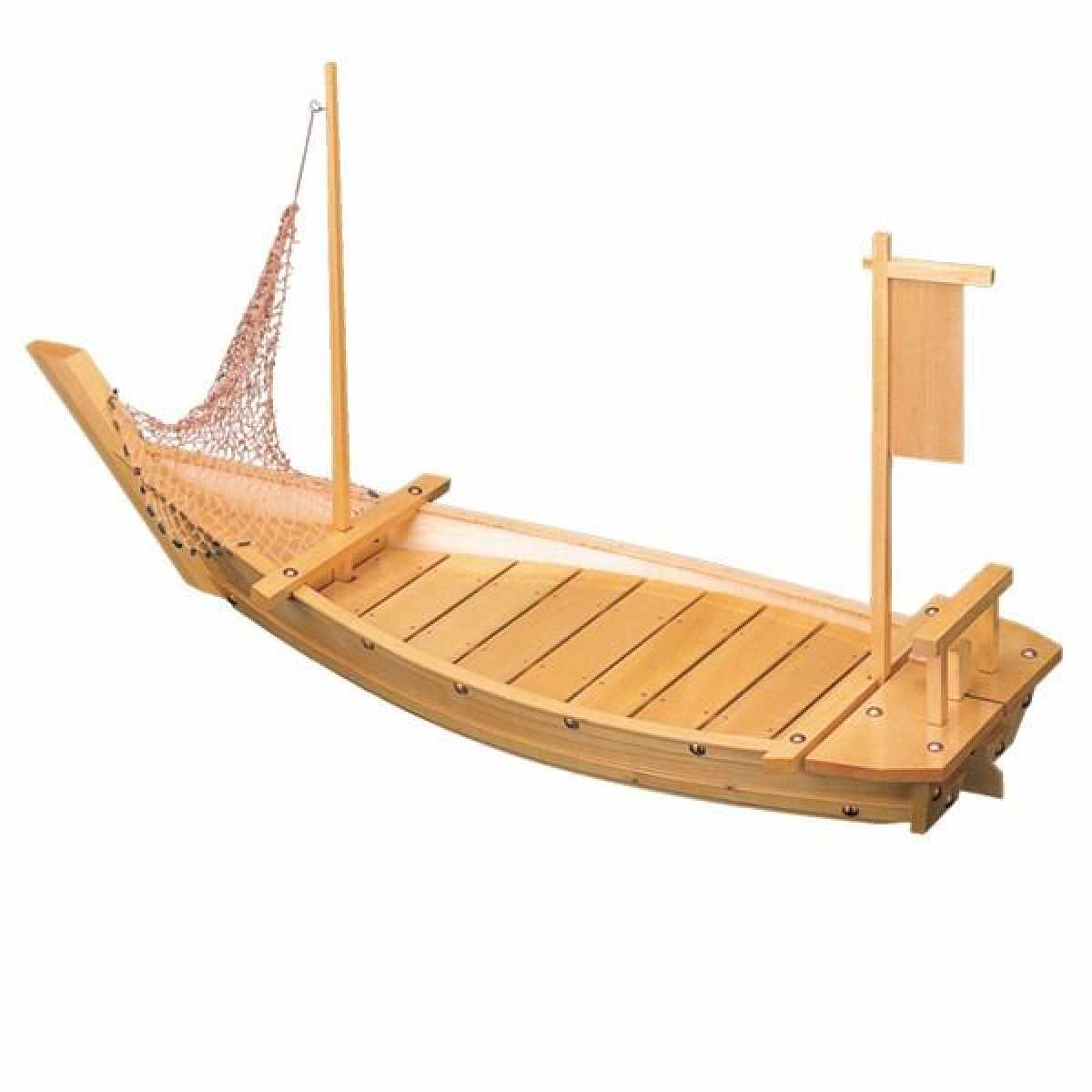 盛器 木製 2.5尺 玄海大漁舟 網付き 舟形 皿 食器 刺身 お造り 舟