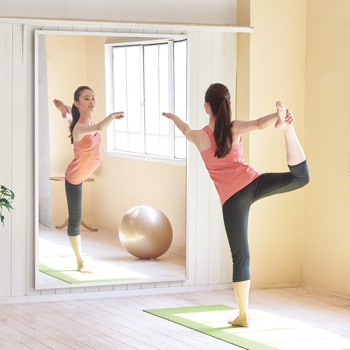 割れない鏡 リフェクスミラー 壁掛式スポーツミラー 姿見 90cm×180cm