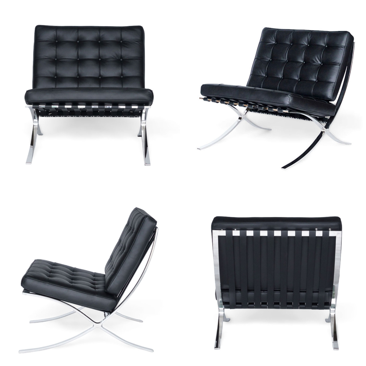 リビングチェア 座面高47cm 本革 バルセロナチェア – ハウジー